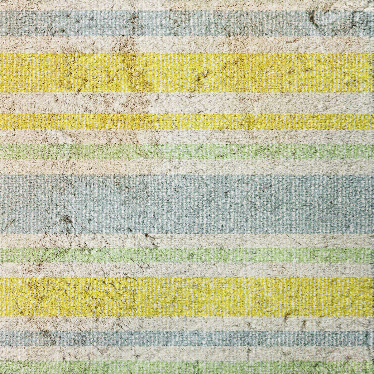 8' X 10' Denim Blue And Yellow Striped Shag Washable Area Rug With UV Protection - HomeRoots - Flyclothing LLC