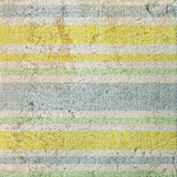 9' X 12' Denim Blue And Yellow Striped Shag Washable Area Rug With UV Protection