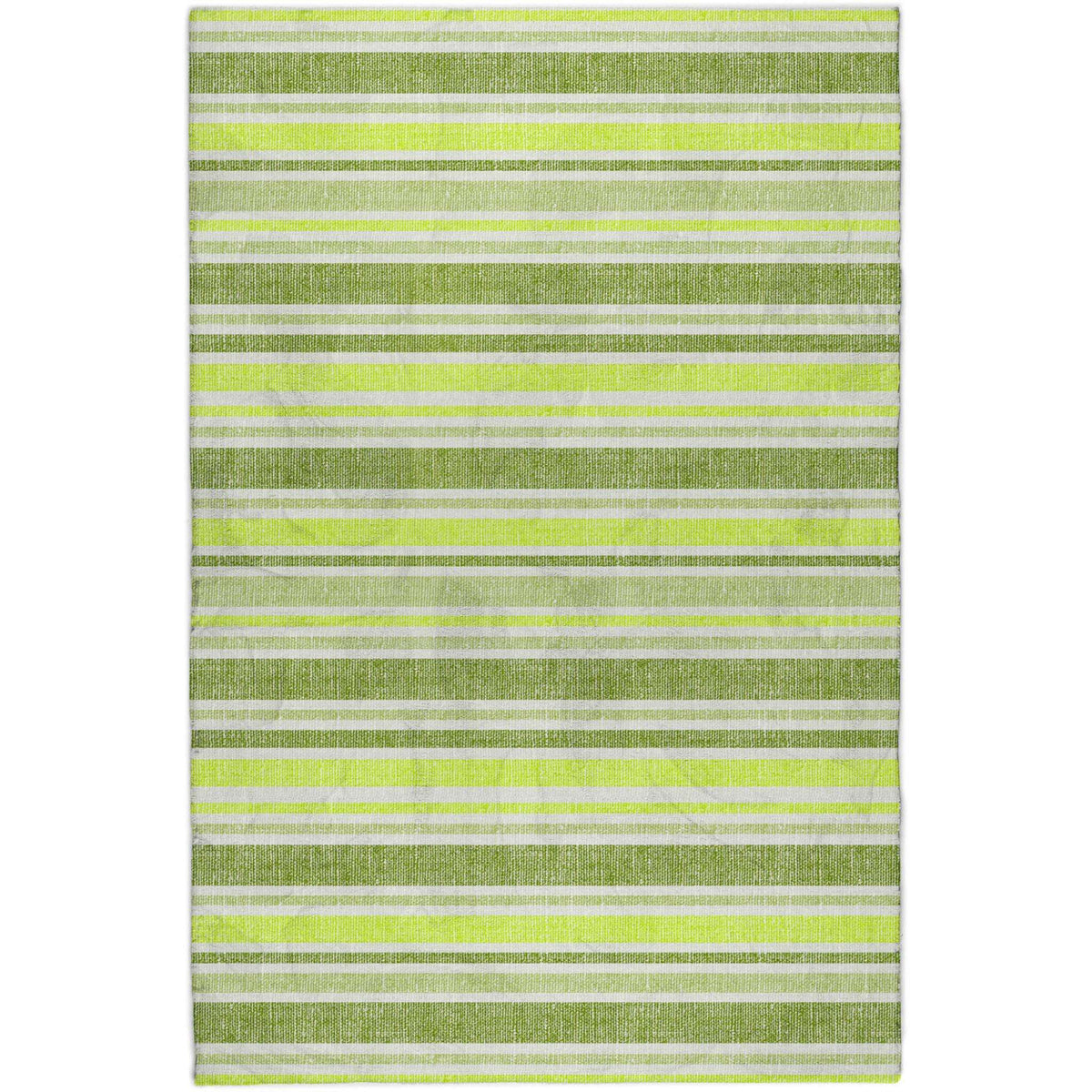 5' X 8' Fern Green And Green Striped Shag Washable Area Rug With UV Protection - HomeRoots - Flyclothing LLC