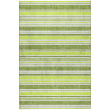 8' X 10' Fern Green And Green Striped Shag Washable Area Rug With UV Protection - HomeRoots - Flyclothing LLC