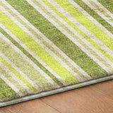 8' X 10' Fern Green And Green Striped Shag Washable Area Rug With UV Protection - HomeRoots - Flyclothing LLC