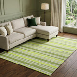10' X 14' Fern Green And Green Striped Shag Washable Area Rug With UV Protection - HomeRoots - Flyclothing LLC