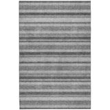 8' X 10' Gray And Silver Striped Shag Washable Area Rug With UV Protection - HomeRoots - Flyclothing LLC