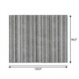 8' X 10' Gray And Silver Striped Shag Washable Area Rug With UV Protection - HomeRoots - Flyclothing LLC