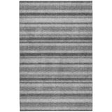 10' X 14' Gray And Silver Striped Shag Washable Area Rug With UV Protection - HomeRoots - Flyclothing LLC