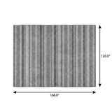 10' X 14' Gray And Silver Striped Shag Washable Area Rug With UV Protection - HomeRoots - Flyclothing LLC