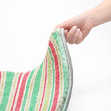 8' Green And Fern Green Striped Shag Washable Round Rug With UV Protection - HomeRoots - Flyclothing LLC