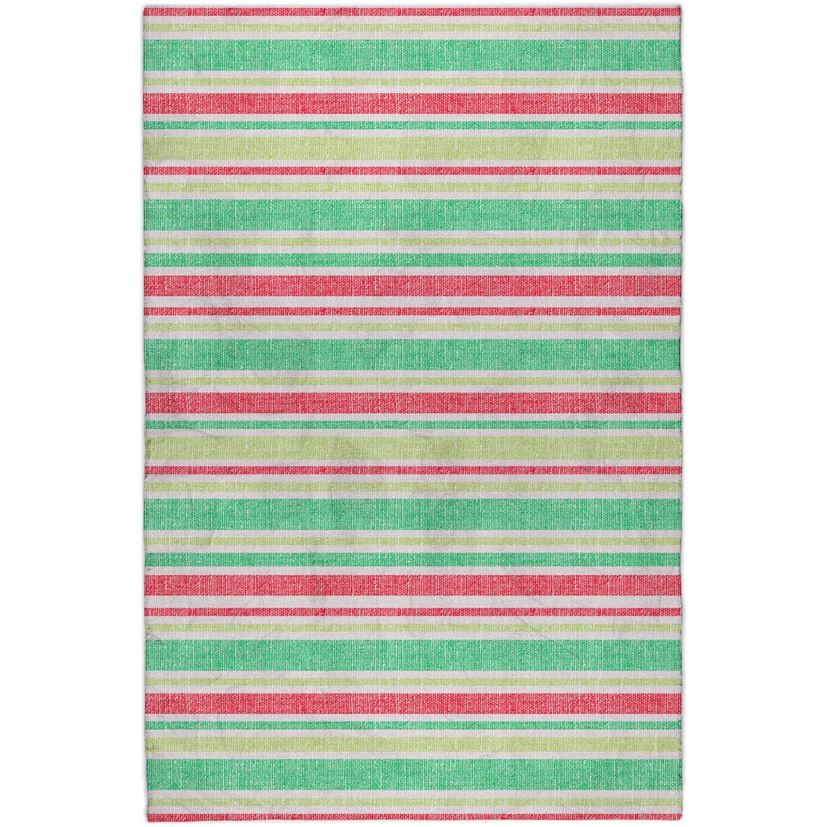 9' X 12' Green And Fern Green Striped Shag Washable Area Rug With UV Protection - HomeRoots - Flyclothing LLC