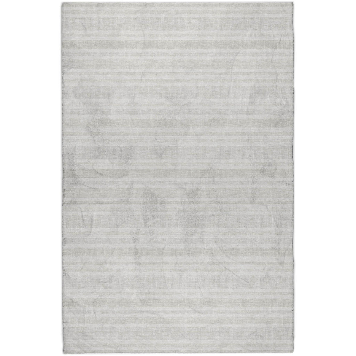 3' X 5' Ivory And Gray Striped Shag Washable Area Rug With UV Protection - HomeRoots - Flyclothing LLC