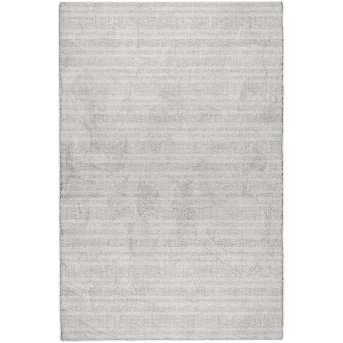 5' X 8' Ivory And Gray Striped Shag Washable Area Rug With UV Protection - HomeRoots - Flyclothing LLC