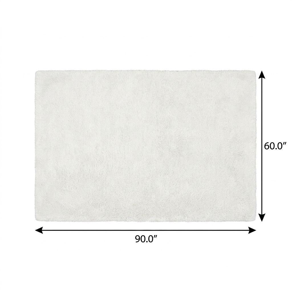 5' X 8' Ivory And Gray Striped Shag Washable Area Rug With UV Protection - HomeRoots - Flyclothing LLC