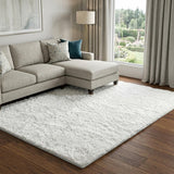 9' X 12' Ivory And Gray Striped Shag Washable Area Rug With UV Protection - HomeRoots - Flyclothing LLC