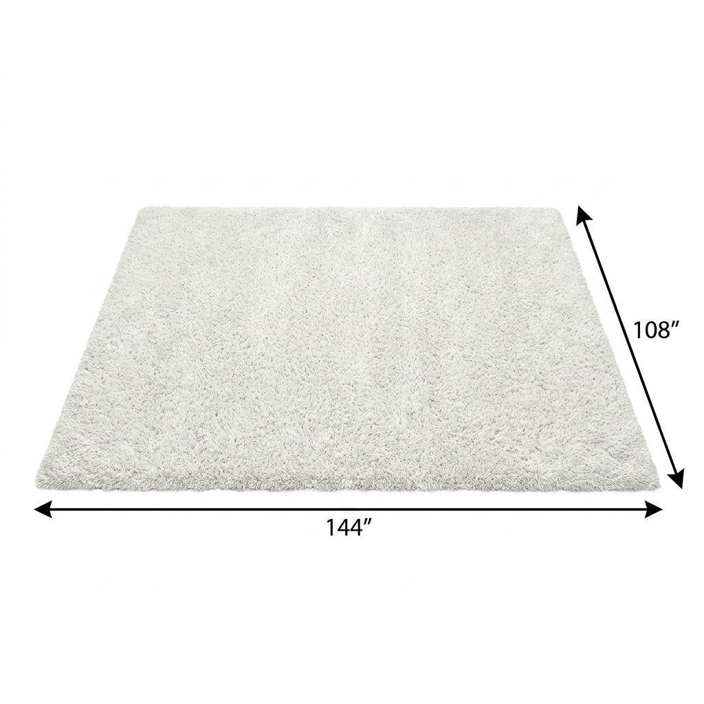 9' X 12' Ivory And Gray Striped Shag Washable Area Rug With UV Protection - HomeRoots - Flyclothing LLC