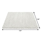 9' X 12' Ivory And Gray Striped Shag Washable Area Rug With UV Protection - HomeRoots - Flyclothing LLC