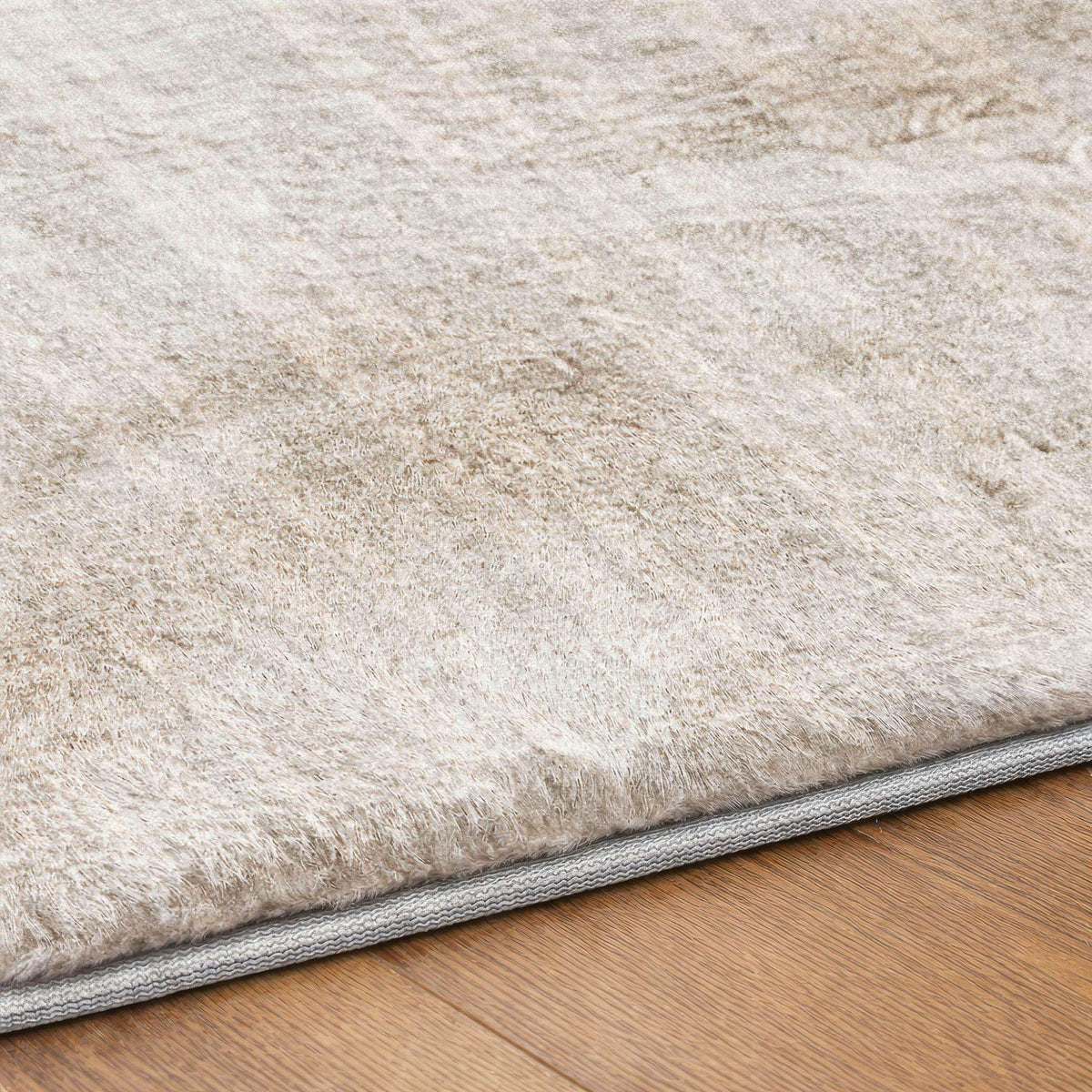 10' X 14' Ivory And Gray Striped Shag Washable Area Rug With UV Protection - HomeRoots - Flyclothing LLC