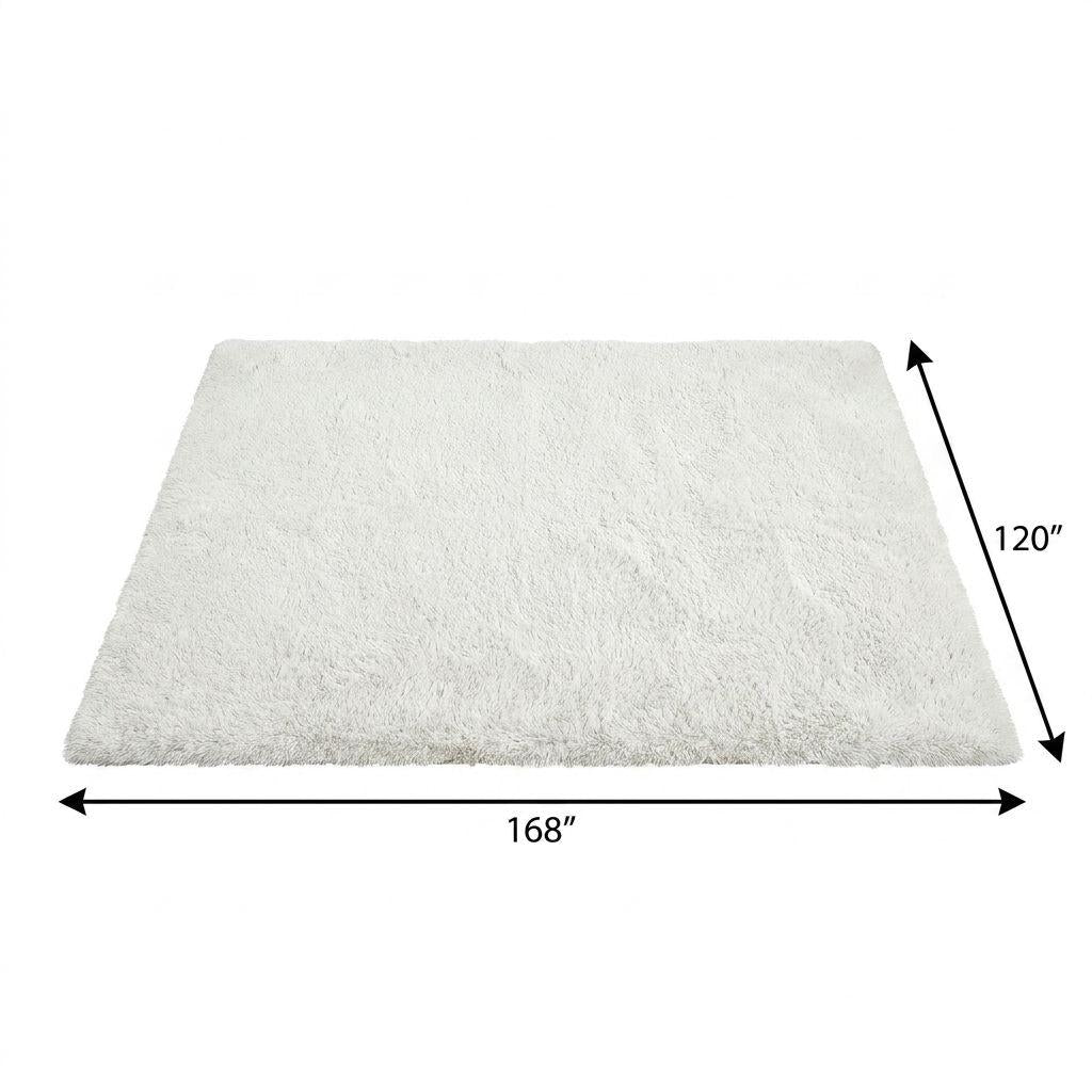 10' X 14' Ivory And Gray Striped Shag Washable Area Rug With UV Protection - HomeRoots - Flyclothing LLC