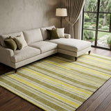 10' X 14' Khaki And Gold Striped Shag Washable Area Rug With UV Protection - HomeRoots - Flyclothing LLC