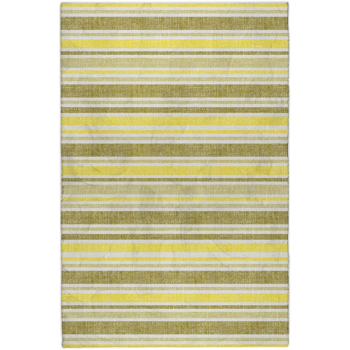 10' X 14' Khaki And Gold Striped Shag Washable Area Rug With UV Protection - HomeRoots - Flyclothing LLC