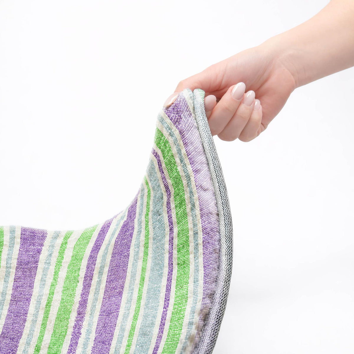 10' X 14' Lime Green And Purple Striped Shag Washable Area Rug With UV Protection - HomeRoots - Flyclothing LLC