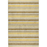 3' X 5' Brown And Gold Striped Shag Washable Area Rug With UV Protection - HomeRoots - Flyclothing LLC