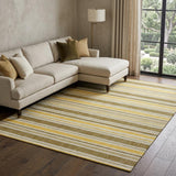 8' X 10' Brown And Gold Striped Shag Washable Area Rug With UV Protection - HomeRoots - Flyclothing LLC