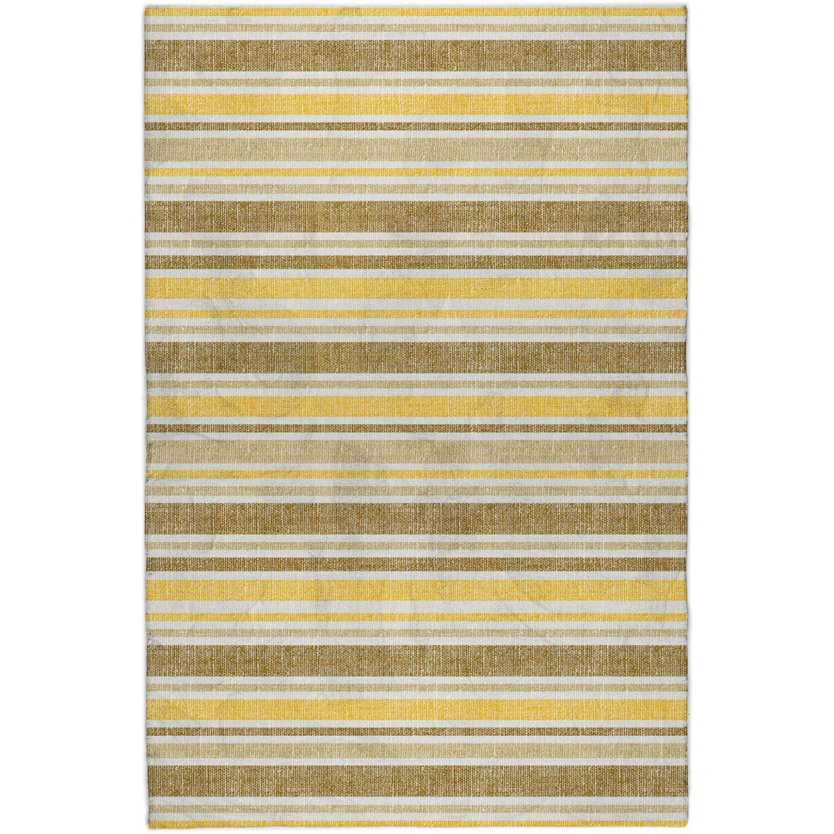 8' X 10' Brown And Gold Striped Shag Washable Area Rug With UV Protection - HomeRoots - Flyclothing LLC