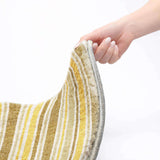 8' X 10' Brown And Gold Striped Shag Washable Area Rug With UV Protection - HomeRoots - Flyclothing LLC