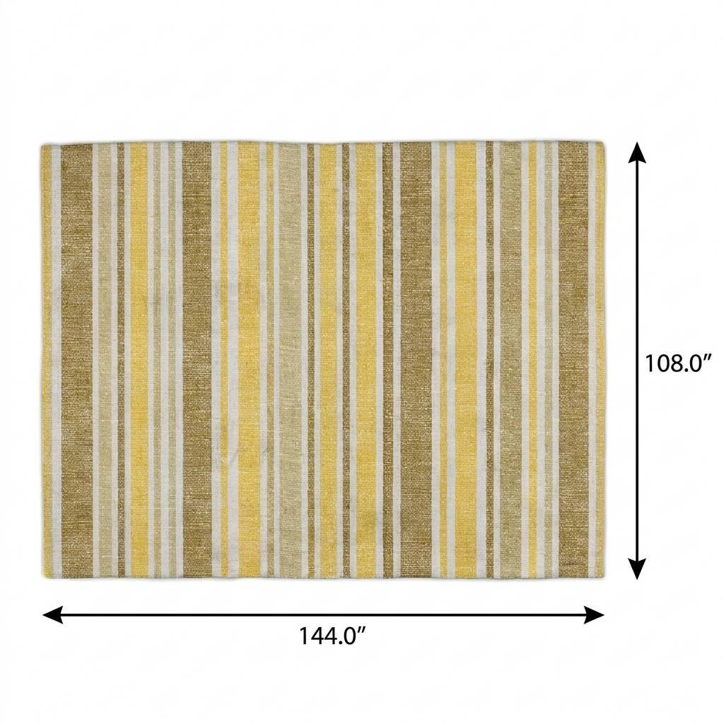 9' X 12' Brown And Gold Striped Shag Washable Area Rug With UV Protection - HomeRoots - Flyclothing LLC