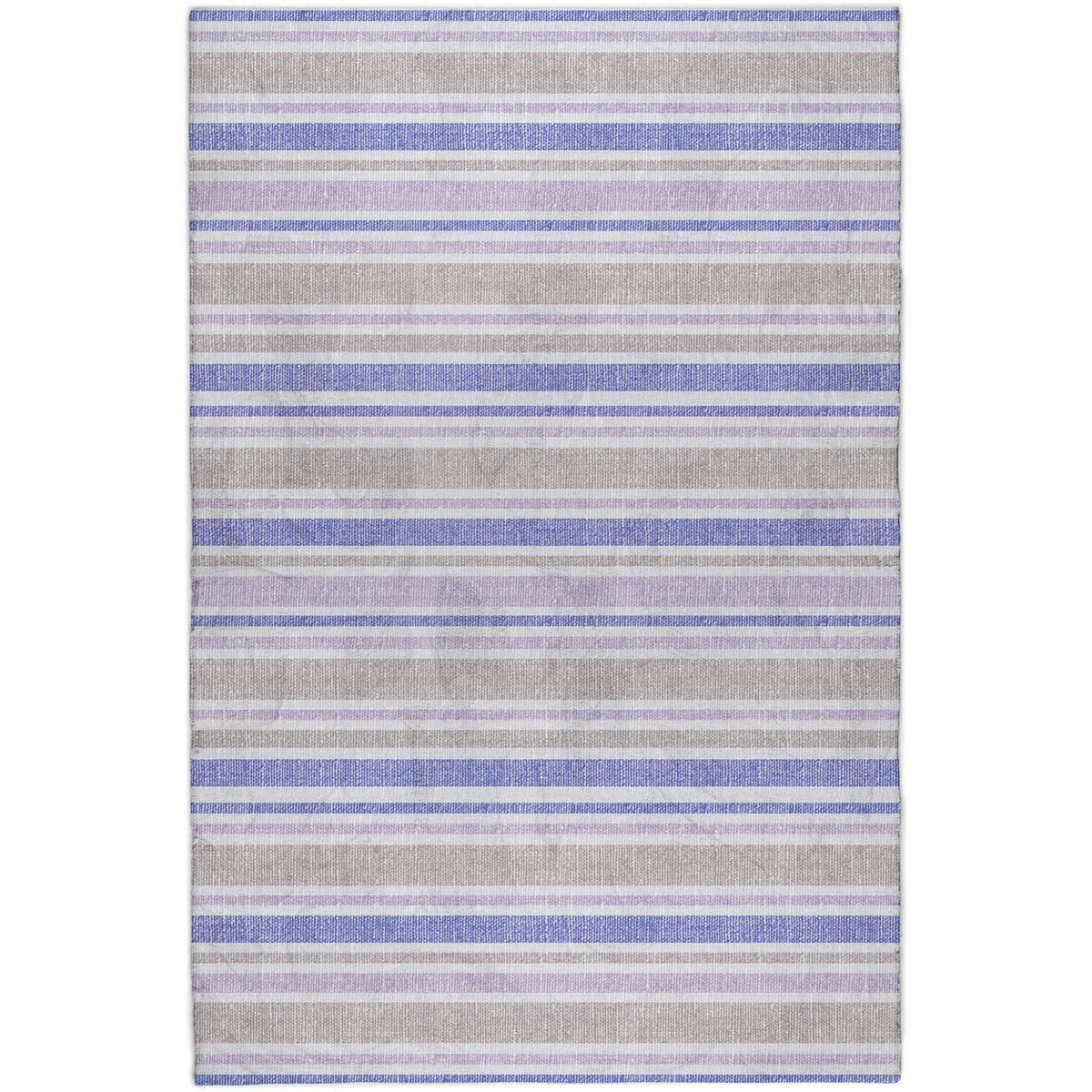 10' X 14' Navy Blue And Taupe Striped Shag Washable Area Rug With UV Protection - HomeRoots - Flyclothing LLC