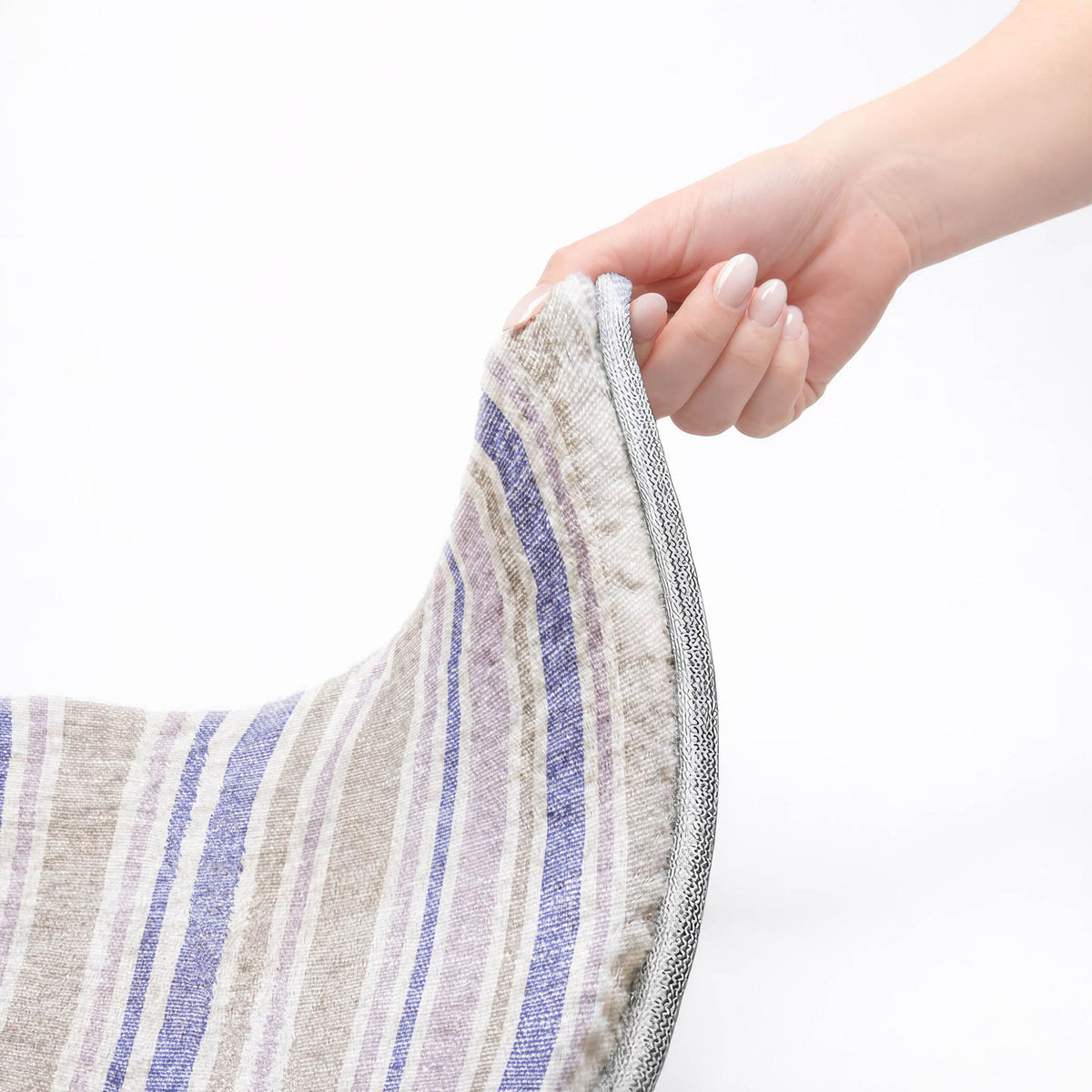 10' X 14' Navy Blue And Taupe Striped Shag Washable Area Rug With UV Protection - HomeRoots - Flyclothing LLC