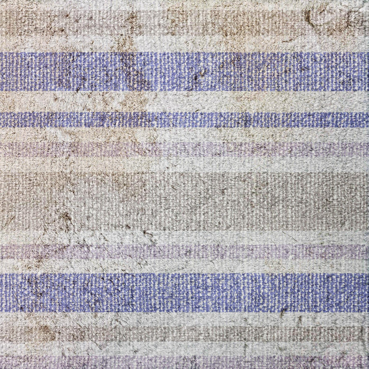 10' X 14' Navy Blue And Taupe Striped Shag Washable Area Rug With UV Protection - HomeRoots - Flyclothing LLC