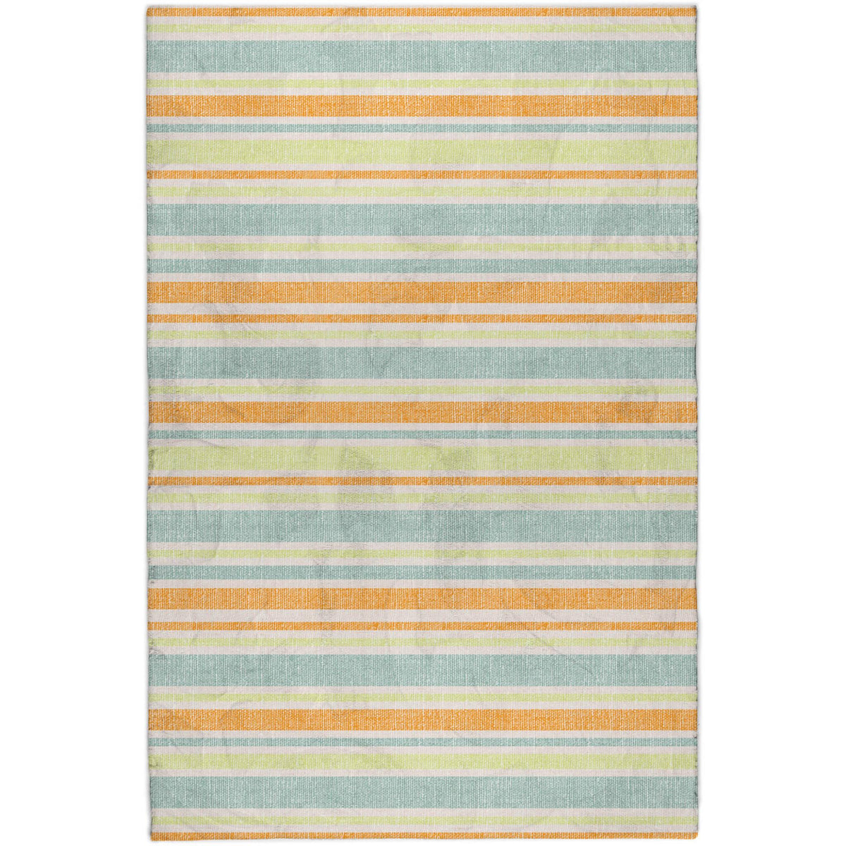 5' X 8' Orange And Green Striped Shag Washable Area Rug With UV Protection - HomeRoots - Flyclothing LLC