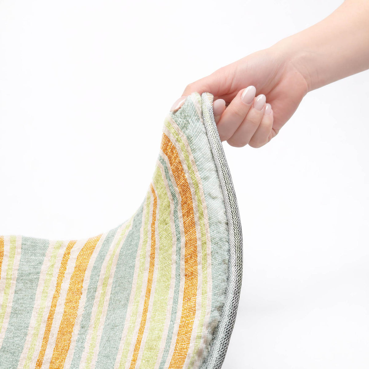 5' X 8' Orange And Green Striped Shag Washable Area Rug With UV Protection - HomeRoots - Flyclothing LLC