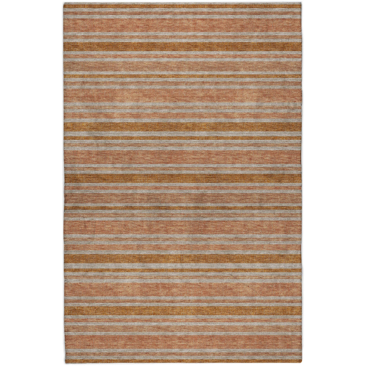 3' X 5' Orange And Terra Cotta Striped Shag Washable Area Rug With UV Protection - HomeRoots - Flyclothing LLC