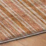 3' X 5' Orange And Terra Cotta Striped Shag Washable Area Rug With UV Protection - HomeRoots - Flyclothing LLC