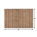 3' X 5' Orange And Terra Cotta Striped Shag Washable Area Rug With UV Protection - HomeRoots - Flyclothing LLC