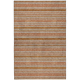 5' X 8' Orange And Terra Cotta Striped Shag Washable Area Rug With UV Protection - HomeRoots - Flyclothing LLC