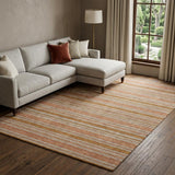 8' X 10' Orange And Terra Cotta Striped Shag Washable Area Rug With UV Protection - HomeRoots - Flyclothing LLC