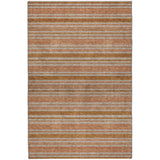 8' X 10' Orange And Terra Cotta Striped Shag Washable Area Rug With UV Protection - HomeRoots - Flyclothing LLC