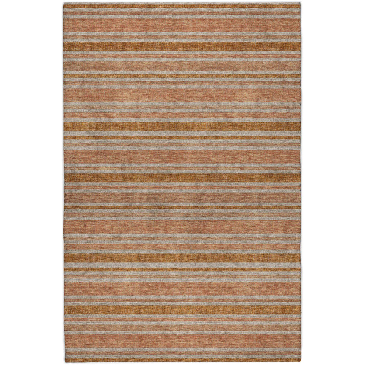 10' X 14' Orange And Terra Cotta Striped Shag Washable Area Rug With UV Protection - HomeRoots - Flyclothing LLC