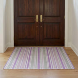 3' X 5' Pearl And Purple Striped Shag Washable Area Rug With UV Protection - HomeRoots - Flyclothing LLC