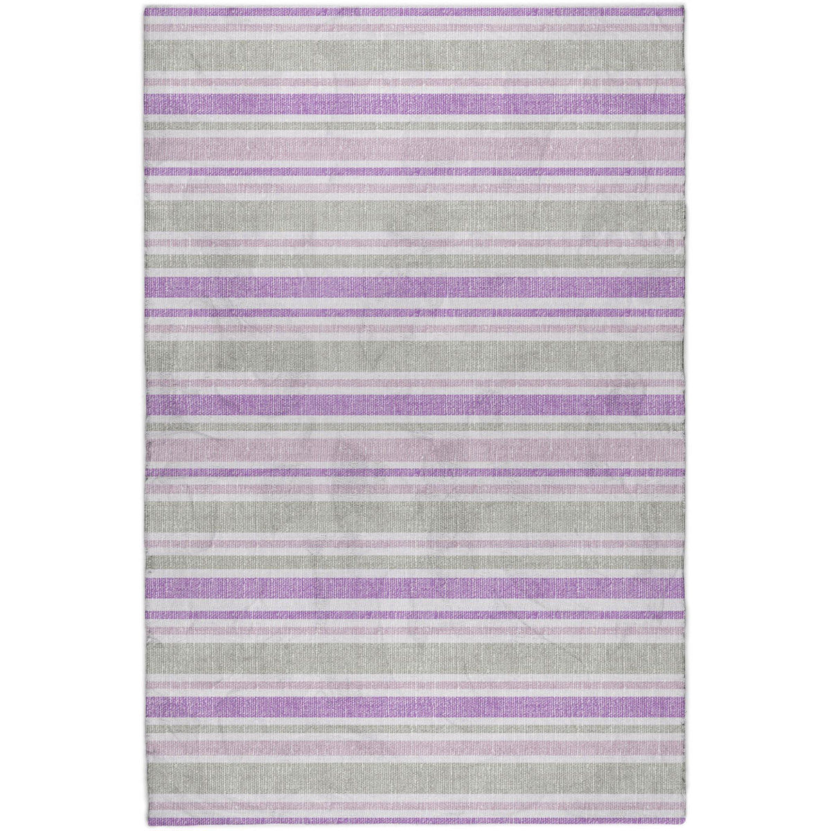 5' X 8' Pearl And Purple Striped Shag Washable Area Rug With UV Protection - HomeRoots - Flyclothing LLC