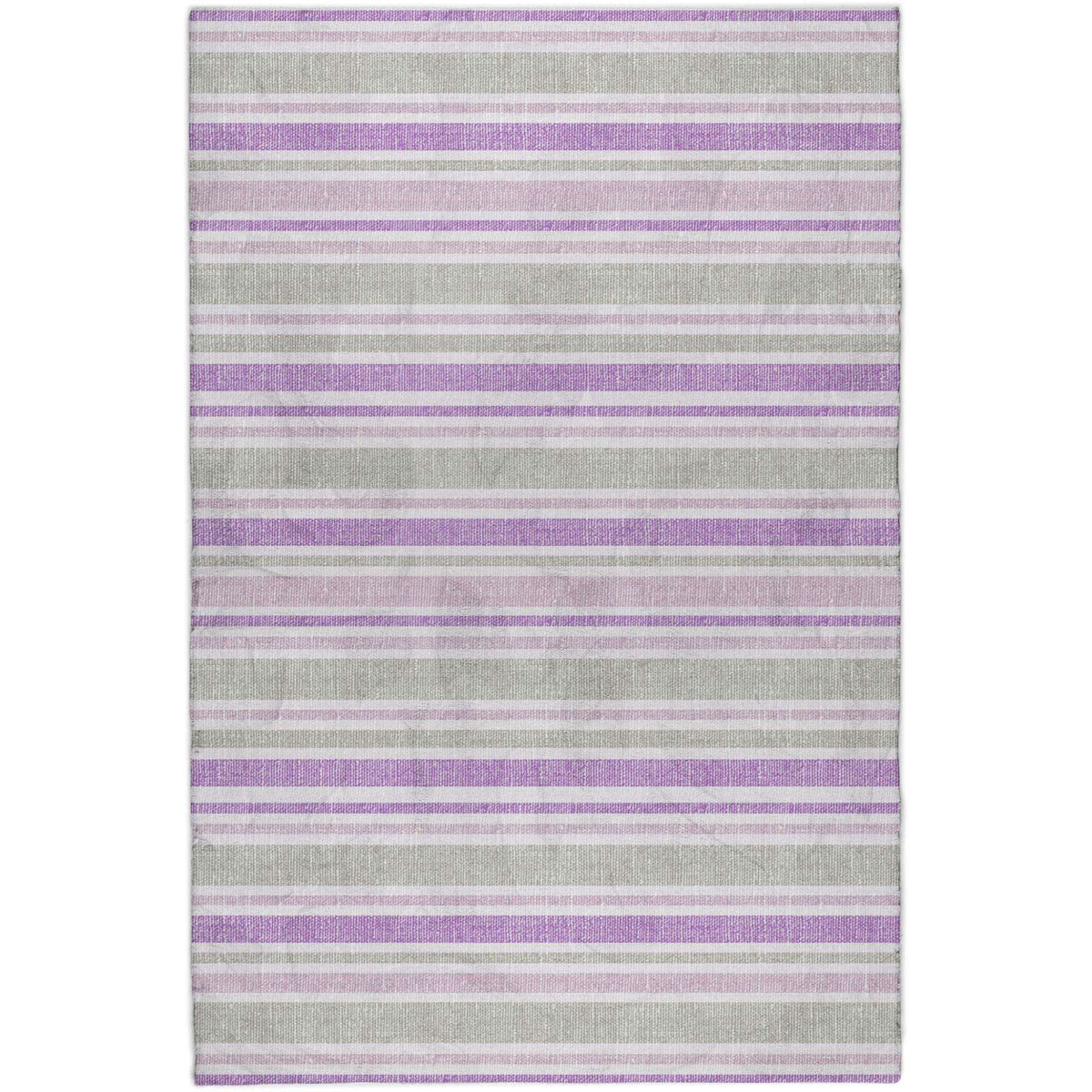 9' X 12' Pearl And Purple Striped Shag Washable Area Rug With UV Protection - HomeRoots - Flyclothing LLC