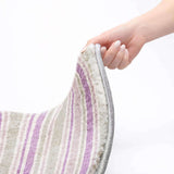 9' X 12' Pearl And Purple Striped Shag Washable Area Rug With UV Protection - HomeRoots - Flyclothing LLC