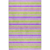 5' X 8' Purple And Blush Striped Shag Washable Area Rug With UV Protection - HomeRoots - Flyclothing LLC
