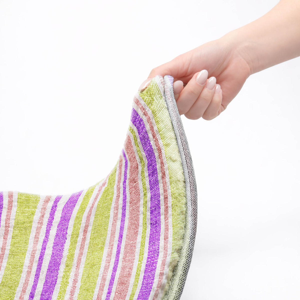 5' X 8' Purple And Blush Striped Shag Washable Area Rug With UV Protection - HomeRoots - Flyclothing LLC