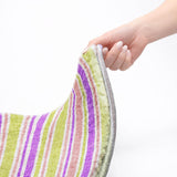 5' X 8' Purple And Blush Striped Shag Washable Area Rug With UV Protection - HomeRoots - Flyclothing LLC