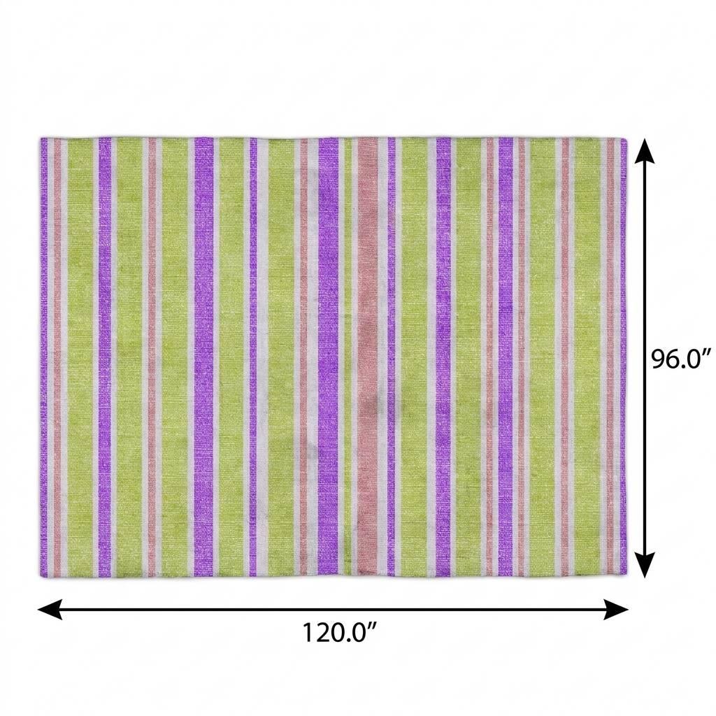 8' X 10' Purple And Blush Striped Shag Washable Area Rug With UV Protection - HomeRoots - Flyclothing LLC
