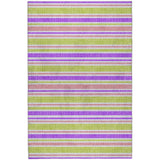 9' X 12' Purple And Blush Striped Shag Washable Area Rug With UV Protection - HomeRoots - Flyclothing LLC