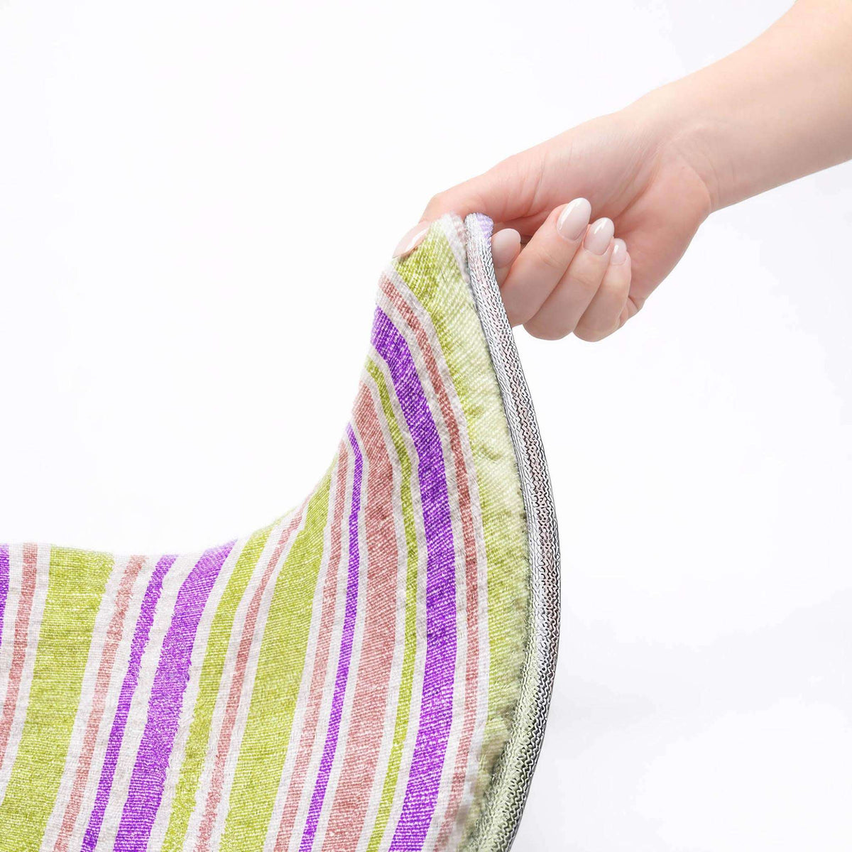 9' X 12' Purple And Blush Striped Shag Washable Area Rug With UV Protection - HomeRoots - Flyclothing LLC